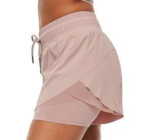Shorts Deportivos de Cintura Alta para Mujer, de Secado Rápido, con Forro de Malla y Cierre - Product Image 4