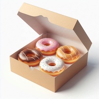Doughnut Dream - Cajas de Embalaje para Pastelería Personalizables con Materiales Reciclados, Laminación Mate, Grabado en Relieve, para Sushi, Chicle, Papas Fritas