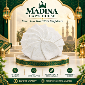 หมวกมุสลิม MADINA CAP'S HOUSE หมวกกุฟฟี่ผ้าฝ้ายสีพื้น ระบายอากาศได้ดี หมวกถักสำหรับผู้ชาย ใช้ได้ทุกฤดู สไตล์ชาติพันธุ์ - Product Image 3