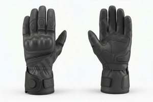 Gants de moto en cuir en gros, protecteurs, personnalisés, tendance, compatibles écran tactile, respirants, antidérapants, résistants aux chocs pour motards - Product Image 3