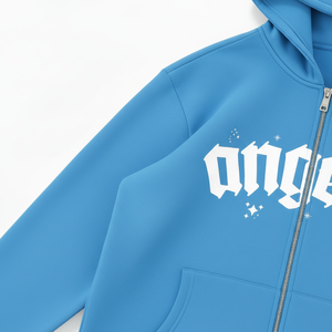 Sudadera con capucha y cremallera extragrande para hombre, con logo personalizado en la parte delantera, de algodón, corte holgado, estilo casual urbano. - Product Image 4