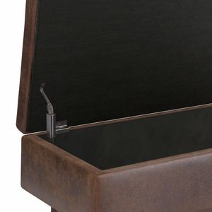 Owen Distressed Chestnut Brown Rectangular Storage Ottoman <b>Small</b> <b>Stool</b> & Ottoman - Product Image 3