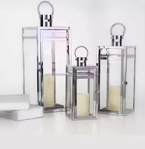 Lanterne à bougies décorative, lanterne de table en métal vintage, bougeoirs pour mariage en terrasse - Product Image 2