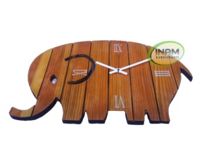 INAM HANDICRAFTS Polished Wooden <b>Elephant</b> Wall Clock Handmade Animal Shape Modern Home <b>Decoration</b> - Product Image 2