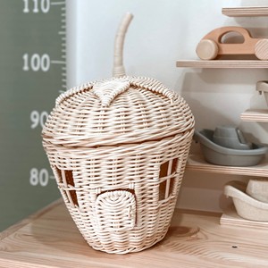 Maisonnette en rotin artisanale pour bébé, jouet d'imitation en forme de fraise - Product Image 2