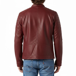 Veste en cuir pour homme à col montant sportif à manches longues, respirante, chaude pour l'hiver, de haute qualité - Product Image 2