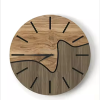 Horloge murale en bois d'acacia Tayyab artisanale de haute qualité avec aiguilles en quartz, design industriel, style antique, deux pièces, décoration intérieure, salon
