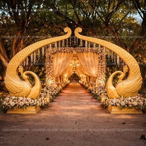 Decoración de Entrada con Temática de Pavo Real, Accesorios de Lujo para Pasillos y Caminos de Boda, Instalación Impresionante - Product Image 2