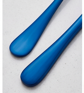 Superior Quality Stainless Steel Flatware <b>Set</b> Matte Finished With Metal Handles Includes 4 Pieces Fork Spoon Knife Blue <b>Colour</b> - Product Image 2