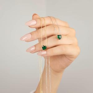 Collar de Plata 925 con Citrino, Rubí y Topacio Azul, con Colgante en Forma de Corazón, Piedra de Nacimiento de Mayo, Joyería de Lujo con Forma de Flor para Mujer, Regalo - Product Image 2