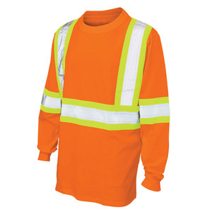 Top Sale Hi Viz Long Sleeve Reflective Safety Clothing T-Shirts Construction <b>Work</b> Workwear Safety Hi Vis T Shirts - Product Image 5