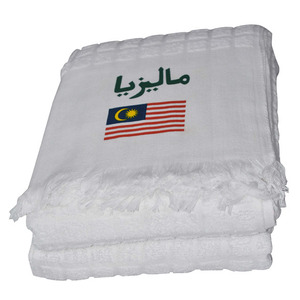 Serviette d'Ihram avec drapeau national, 100% coton, jetable, rafraîchissante, tissée, pour le Hajj et l'Omra, écologique, confortable à porter, pour la prière, chaud et froid - Product Image 3