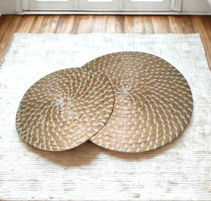 Nordic Inspired Classic <b>Seagrass</b> <b>Placemats</b> Eco-Friendly Heat-Insulating Grey Wash Finish for Contemporary Home Decor - Product Image 1