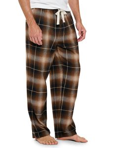 <b>Men's</b> Plaid <b>Flannel</b> Sleepwear <b>Pajamas</b> Trouser Adult Customizable Canvas 100% Cotton Casual Multi-Pocket Breathable Eco-Friendly - Product Image 1