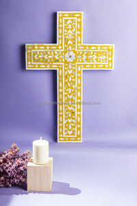 ไม้กางเขนแบบวินเทจ ไม้กางเขนศักดิ์สิทธิ์ ของตกแต่งติดผนังรูปไม้กางเขน ประดับด้วยมุก ของตกแต่งสำหรับชาวคาทอลิกและคริสเตียน สำหรับการสวดมนต์ - Product Image 5