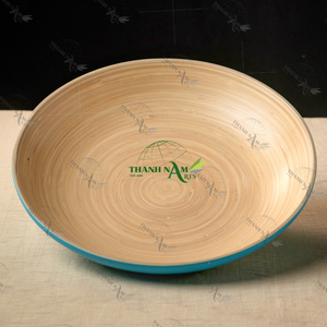 Plat personnalisé en bambou filé naturel fait à la main assiette de service écologique pour la cuisine table à manger fêtes biodégradables classiques - Product Image 1