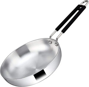 Poêle à frire en acier inoxydable avec double poignée résistante à la chaleur, poêle à induction, ustensile de cuisine - Product Image 1