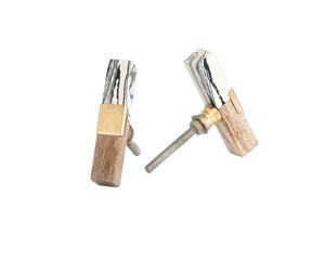 Manijas de Mármol Marrón Hechas a Mano y Perillas de Mármol Blanco Inspiradas en la Piedra, Diseño Atemporal, Alta Calidad, Estilo Pulido y Elegante - Product Image 1