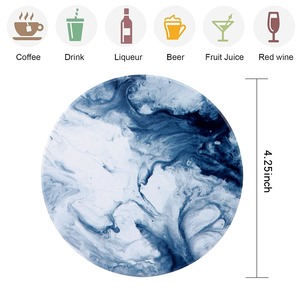 Contemporary Marble Drink Coasters Elegant <b>Table</b> Protection Set for Modern Home Decor Use - Product Image 1