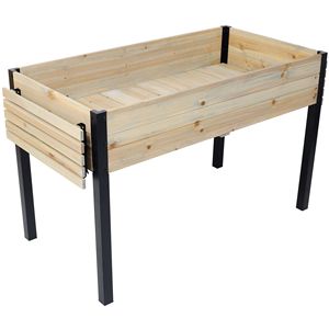 Scaffale Pieghevole con Gambe in Metallo, Fioriere in Legno, Letto da Giardino Rialzato, Accessorio per la Coltivazione di Erbe Fresche/Verdure, Cesti Sospesi - Product Image 6