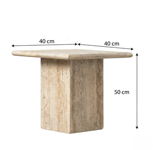 Mesa Auxiliar de Mármol Travertino para B2B y Venta al por Mayor - Product Image 1