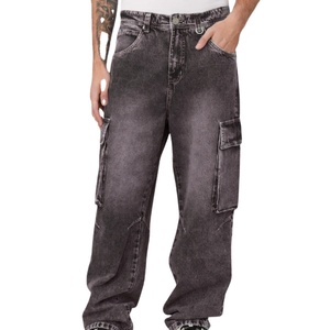 Customized Men's Washed Denim Cargo Jeans Mid Waist Loose Casual <b>Boot</b> Cut Long All Seasons Outdoor Denim <b>Pants</b> For Men - Product Image 1