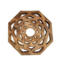 Sous-plats en bois naturel, design ajouré complexe, résistants à la chaleur, pour ustensiles de cuisine chauds, décoration de table à manger