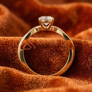 14K/18K <b>Gold</b> Oval Cut Engagement <b>Ring</b> with Infinity Twist Shank & Pavé <b>Set</b> Diamonds | Luxury Bridal Wedding <b>Ring</b> - Product Image 3