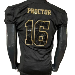 Camiseta de fútbol americano de talla grande bordada, pantalones de sublimación elásticos transpirables, manga corta, fotos reales, fábrica directa - Product Image 1