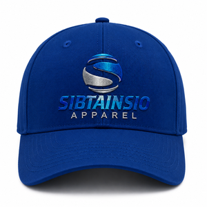 Casquettes de baseball bleues en coton à 5 panneaux, broderie personnalisée et impression en relief, casquettes de sport de haute qualité, vente en gros, modèle courant - Product Image 1