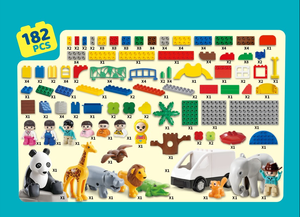 Ensemble de blocs de construction OXFORD pour tout-petits sur le thème du monde animal avec figurines, fabriqué en Corée, 5-7 ans, unisexe, en plastique ABS, avec boîte de rangement - Product Image 4