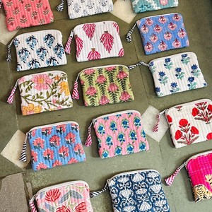Porte-monnaie vintage en coton floral fait main, mini portefeuille à fermeture éclair unisexe, motif brodé, pochette à monnaie - Product Image 5