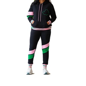 Conjunto Deportivo Unisex Premium 2026 AKA, Estilo Casual de Invierno, Elástico, Bordado con el Emblema de Ivy, en Rosa y Verde - Product Image 1
