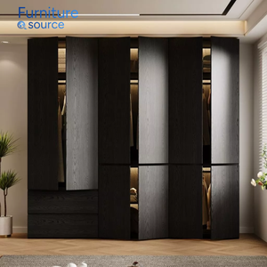 Vente en gros personnalisé moderne MDF matériel garde-robe ensembles de chambre à coucher pour appartements cours salons hôtels commande en gros prêt pour l'exportation - Product Image 1