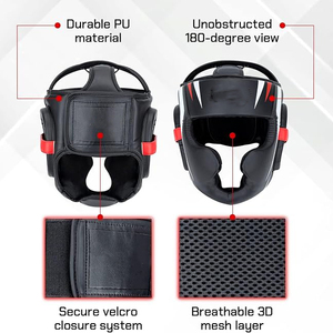 Protection de la tête avec système de sangles réglables, équipement de protection pour l'entraînement aux arts martiaux - Product Image 2