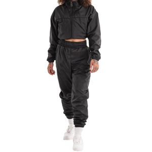 Ensemble de survêtements en nylon OEM en gros, coupe-vent personnalisé, sweat à capuche et pantalon de jogging, ensemble deux pièces, streetwear décontracté tendance, fournisseur en gros - Product Image 1