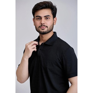 Men's Gray Cotton <b>Shirt</b> <b>Half</b> Sleeve <b>Button</b> Front Logo Casual Breathable Knitted Fabric 180g Regular Fit Customized Brand Quick - Product Image 4
