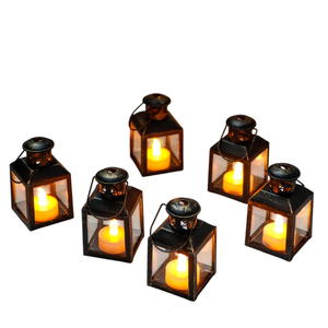 Wholesale <b>Set</b> Of 3 Moroccan Style Iron Metal Hanging Candle <b>Lanterns</b> Blue Embossed Glass Tabletop & Floor Candle Holders On Sale - Product Image 3