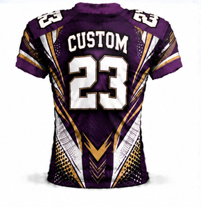 Maillot de football américain en gros, personnalisé avec numéro d'équipe, imprimé par sublimation, en polyester à séchage rapide, pour hommes, entraînement et match - Product Image 4