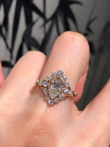 Classic 2.01CT Pear Cut Diamond Floral <b>Ring</b> For Women's Lab Grown With 14K Solid Gold Fine Partners Charm Gift For Anniversary - Product Image 1