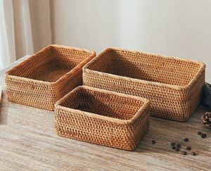 Vietnamese Handicraft Rattan <b>Basket</b> Natural Woven Wicker Storage <b>Basket</b> with Lid Home Organization Laundry <b>Basket</b> - Product Image 1