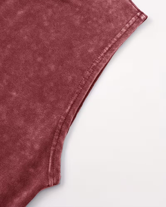 Men's <b>Maroon</b> Sleeveless Tank <b>Top</b> Sword Print O-Neck Cotton Street Style Knitted Front Design Quick Dry Breathable Summer Sports - Product Image 5