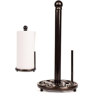 Antique Bronze Cast Iron <b>Paper</b> Towel Holder Heavy Duty Weighted Base Standing Tissue Roll Dispenser For Farmhouse <b>Kitchen</b> Decor - Product Image 1