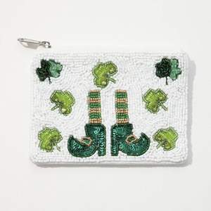 Monedero bordado con cuentas de semillas, diseño floral, hecho a mano, estilo vintage - Product Image 3