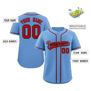 Durable Polyester/cotton Breathable Quick Dry V-neck Short Sleeve Customized Team Name Baseball Jersey For Outdoor Sports High - Product Image 2