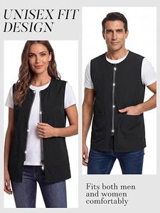 Chaleco Quirúrgico Unisex Negro de Poliéster Transpirable con Cierre Frontal y Bolsillos, Impresión Digital, Ropa de Trabajo Cómoda de Tactus Industries - Product Image 5