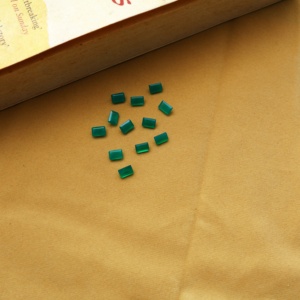 Lot de 12 pierres précieuses en onyx vert naturel à 100 %, taille émeraude 4x6 mm, pierres calibrées en vrac pour la fabrication de bijoux - Product Image 2