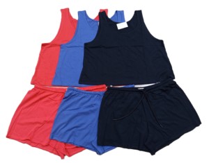 Ensemble short 2 pièces à carreaux pour filles, sans manches, double couche, col rond, 100 % coton, robes décontractées d'été, séchage rapide, teinture en pièce - Product Image 3
