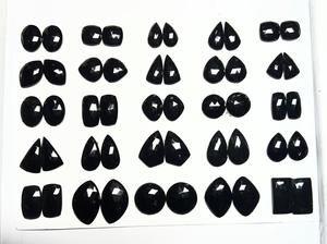 Pierre précieuse Onyx noir naturel, taille rose, 150 carats, pierres précieuses facettées, à une face, pour la fabrication de bijoux - Product Image 4