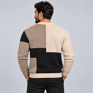 Pull pour homme de qualité supérieure avec tissu tricoté confortable, texture douce, coupe décontractée, manches longues, ourlet côtelé pour les journées froides et le port quotidien - Product Image 3